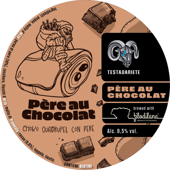 Testadariete - Perè au Chocolat (Brewed w/Filodilana) - Choko Quadrupel con Pere - 9,5% - Polykeg 24L